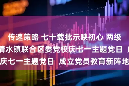 传速策略 七十载批示映初心 两级党校启新程——清水镇联合区委党校庆七一主题党日  成立党员教育新阵地