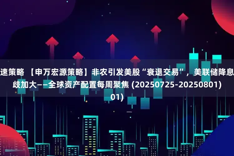 传速策略 【申万宏源策略】非农引发美股“衰退交易”,美联储降息分歧加大——全球资产配置每周聚焦 (20250725-20250801)